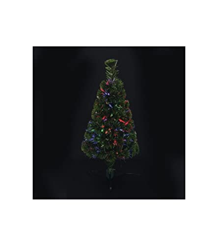 AUTOUR DE MINUIT Sapin vert en fibre optique - 80 branches - 12 leds - 80 cm Cover