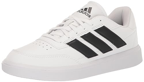 adidas Men's Courtblock Sneaker, White/Black/White, 10