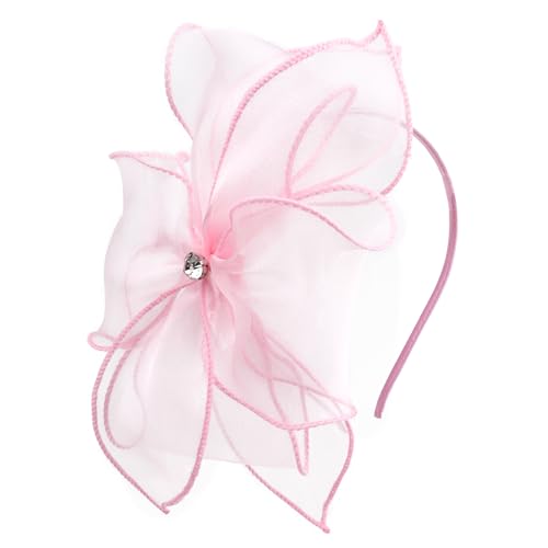 Needzo Light Pink Fascinator Headband for Women, Derby, Church and Tea Party Hair Accessory, One Size Fits Most