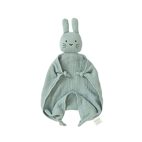 Image of okdiy Organic Cotton Bunny Loveys for Babies,Newborn Baby Lovey Security Blanket,Lovies for Babies New Born Baby Unique Neutral Gifts Boys and Girls (Bunny-Green)