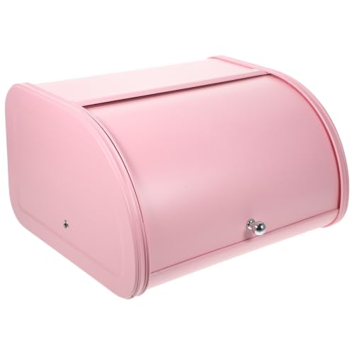 WOONEKY Retro Metal Bread Box with Roll Top Iron Kitchen Storage Bin with Ventilated Door for Fresh Bakery Items 12.01 X 10.24 X 6.89 Inch