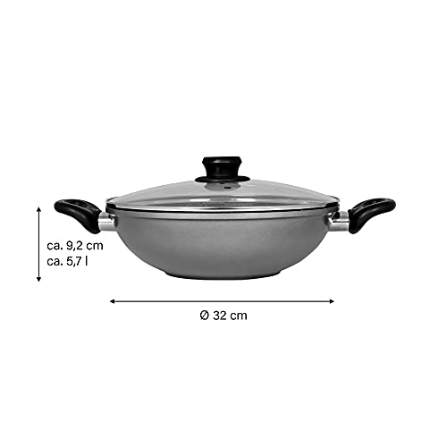 STONELINE-Wok-With-Glass-Lid-32-cm-Anthracite