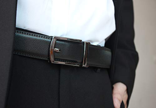 Dan Cube Belts for Men Leather Ratchet,Removable Automatic Slide Buckle,Big Tall Size Adjustable,As seen on Tv2