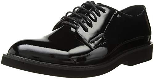 Mens Uniform Oxford Dress Shoe High Gloss Uniform Work Shoe Black