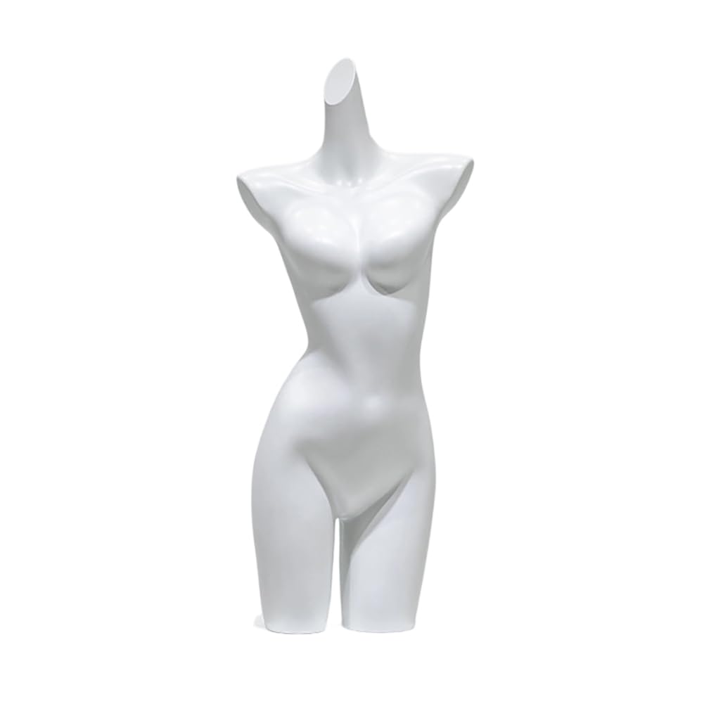 PA-DABAOO Male Female Mannequin Torso for Retail Store,Clothes Display Mannequin with Metal Stand,Clothing Store Window Display Rack, Form Mannequins To Display Underwear,B White