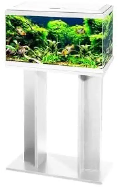 Love Aquatics 60 LED Tropical Glass White Cylinder Aquarium & Stand 58L