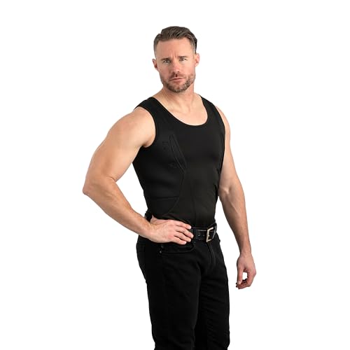 CCW Tactical Concealed Carry Holster Tank Top | Secure Hook & Loop Pocket with Large Storage | Mens Tank Top