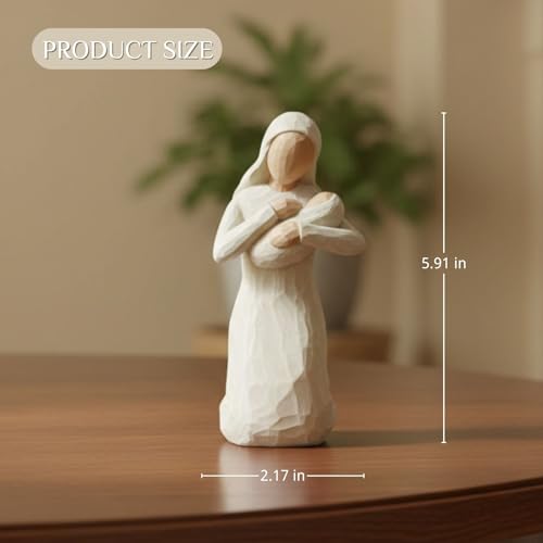 Estatua Virgen María con Niño Jesús en Resina 15 cm miniatura 5
