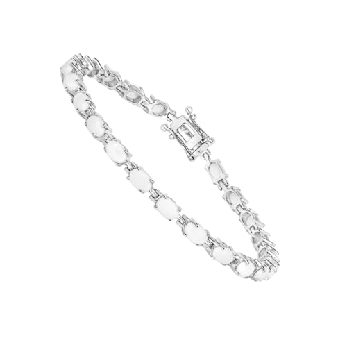 Genuine Opal Tennis Bracelet Sterling Silver 6.82 Carats October Birthstone Bracelet Tennis Jewelry For Women- Opal Gifts For Women3
