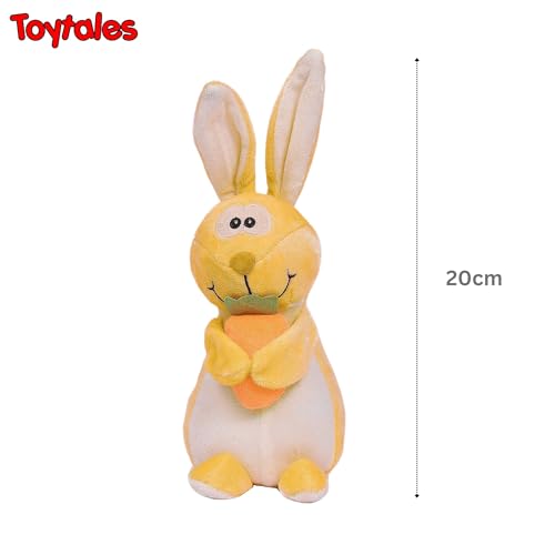 Image of TOYTALES Carrot Rabbit Toy | Cute Plush Stuffed Animal for Kids & Girls | Ultra Soft Huggable Bunny Plushie | Adorable Gift Soft Toy for Children 18CM | (Color May Vary