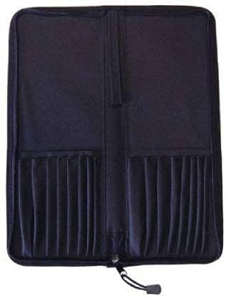 Folding Empty Paint Brush Holder, Black Zipper Organizer for 16 Paint Brushes - Art Storage Case for Paintbrushes, Painting Knives Etc