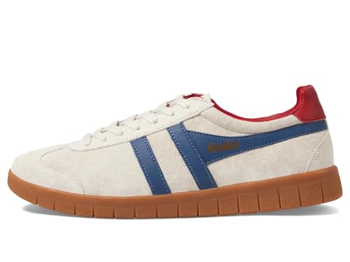 Image of Gola Men's Hurricane Suede Off-White /Moonlight /Deep Red /Gum 10 Medium