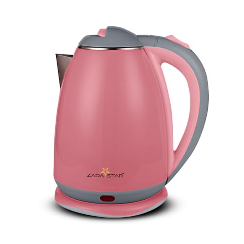 ZADASTAR 1.8L ZS COLOUR COOLTOUCH KETTLE | 1500W | Double Wall Kettle | Cool Touch Outer Body | Stainless Steel Inner Body | 1 Year Free Replacement Warranty (Pink)