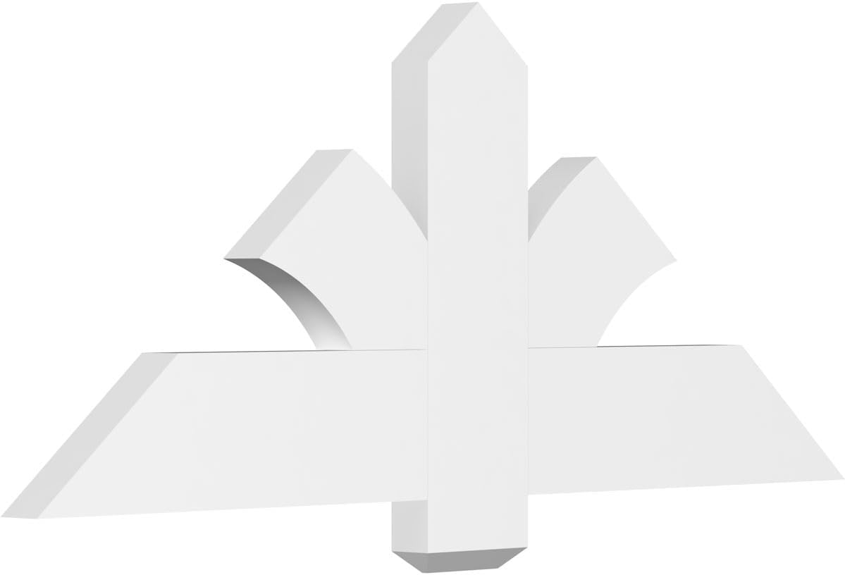 48"W x 20"H x 2"D x 6"F, 10/12 Pitch, Redmond Signature Urethane Gable Bracket, Primed Tan