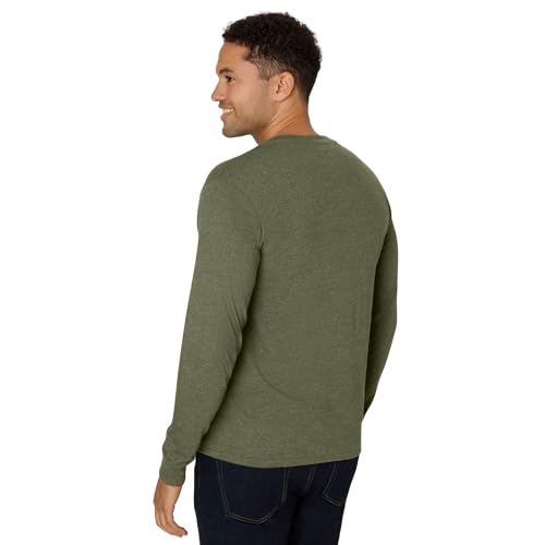 image for Hanes mens Beefy Long Sleeve Three-button Henley Shirt, Camouflage Gre