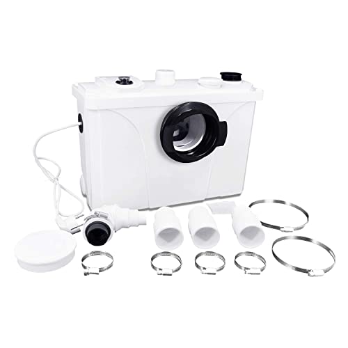 Anfun 700W Hebeanlage WC Integriert Fäkalienpumpe， Schmutzwasserpumpe mit Kohlefilter für Toilette, Dusche, Waschbecken, weiß