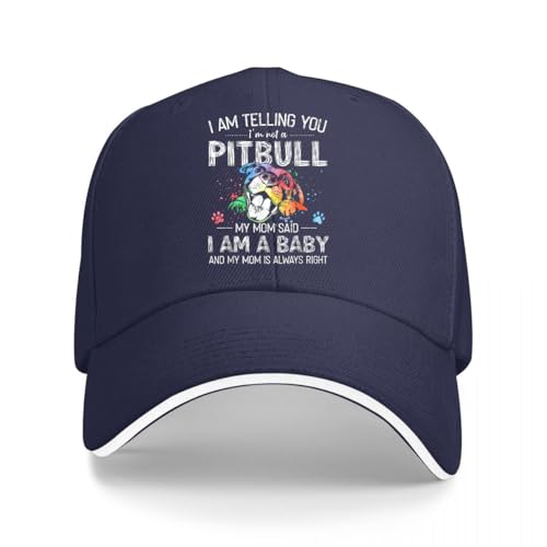 HOROMKE I Am Telling You I'm Not A Pitbull Dog Owners Funny Dog Baseball Cap Black Unisex-Adults Classic Fit Hat Cotton Baseball Cap Size Small Size is: One Size