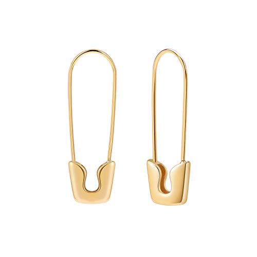 Safety Pin Hoop Earrings 14K Gold Plated Lock Pin Hoop Personalized Jewelry Gift for Women