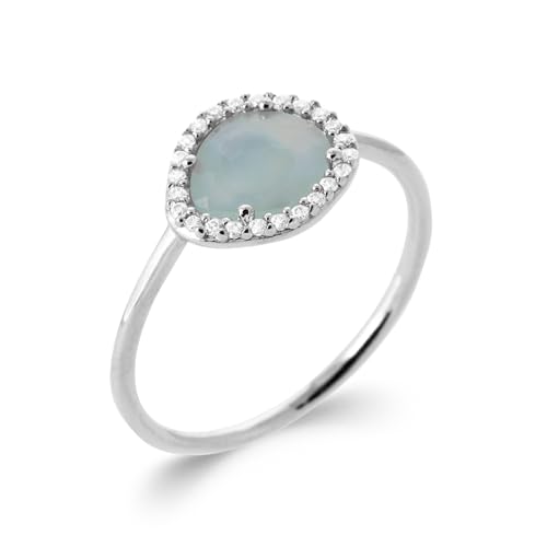 Bague en Argent 925 et Agate Bleue pour sublimer vos tenues de soirée