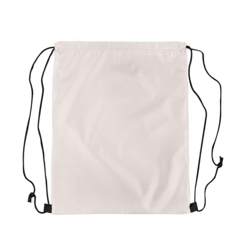 Mochila casual de estilo moderno com cordão, Branco, 13'X16'