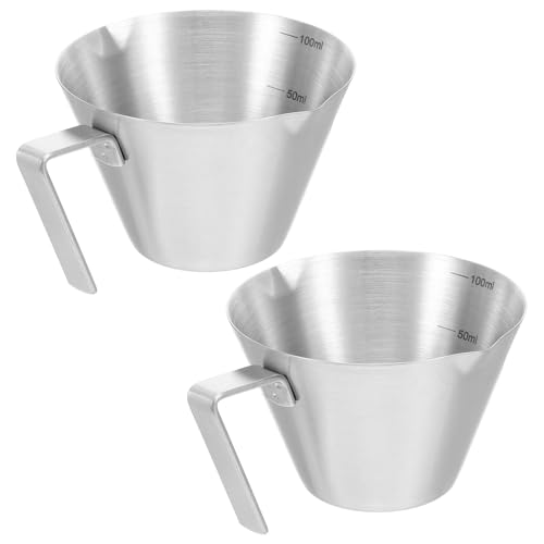 GLEAVI 2 Piezas tazas de café de acero inoxidable salsa tazas de acero inoxidable de café Silver