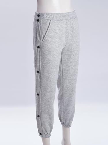 Kaerm Kids Boys Side Split Button Surgery Pants Basketball Post-Surgery Trousers Fleece-Lined Sport Sweatpants3