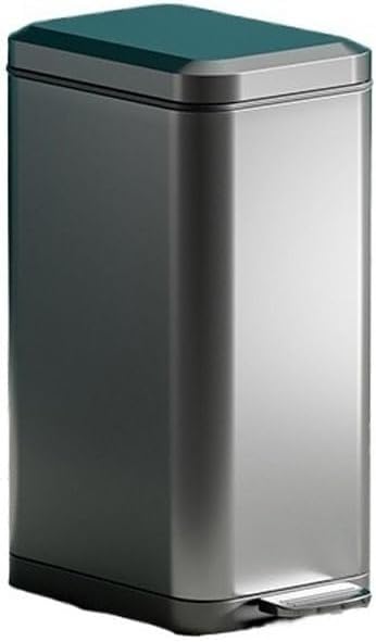 Trash Can 7/9/13/15/16/18/20Liter Slim Kitchen with Removable Liner Bucket and Handle, Brushed Stainless Steel,(Tungsten Steel Black,15L)