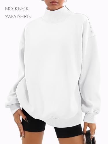 Image of Trendy Queen Womens Mock Neck Sweatshirts Oversized Pullover Fall Outfits