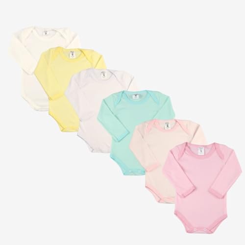 3 Conjuntos Body Longo Mijao Sem pe Ribana 6 Pecas Canelado (Rosa-MENINA, RN)