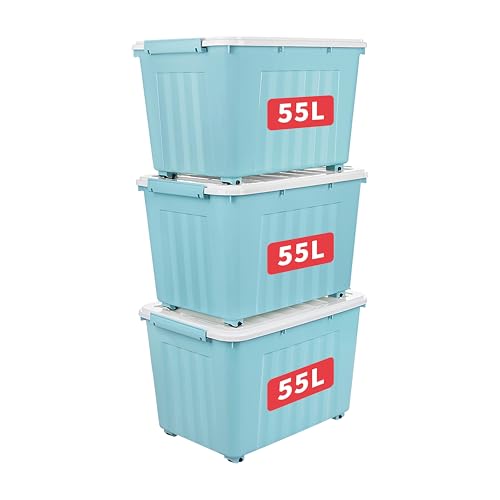 Cetomo 55L*3 Aufbewahrungsboxen, Rillen-verstärkte...