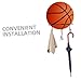 GOOHOCHY 1pcs Wall-Mounted Basketball Display Shelf Sturdy Rack for Soccer and Football Storage Easy to Install Multi-Purpose Holder Hooks Space-Saving Design for Home and Retail Use