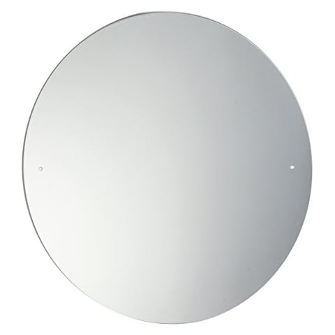Waterstone Mirrors & Frames LTD 40cm Diameter Circular Bathroom Mirror Glass with Pre Drilled Holes & Chrome Cap Wall Hanging Fixing Kit Hardware Cover