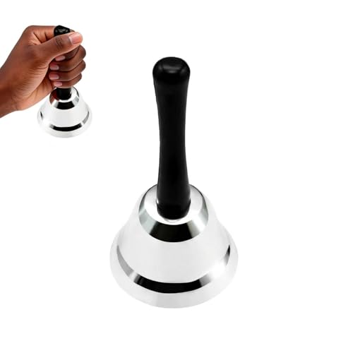 Handglocke Edelstahl Hand Glocke Glocken Mit Griff Rezeptionsklingel Tischklingel Anrufsglocke Glocke Klein Laute Und Klare Glöckchen Service Bell Für Hotelschalter Kirche Restaurant Schule Rezeption