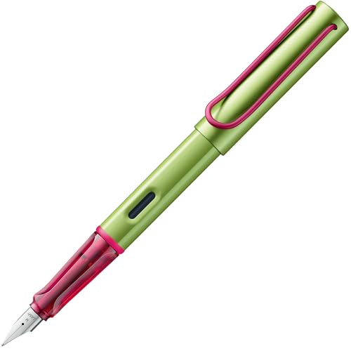 Image of LAMY AL-star disco - Fountain Pen with ergonomic grip & polished steel nib in size F - lightweight aluminum body - including LAMY T 10 blue cartridge - Right-Handed