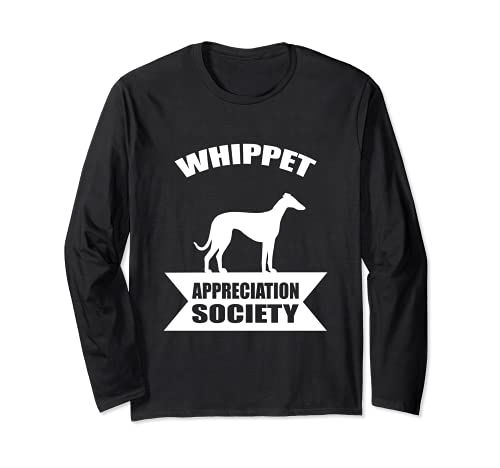 Whippet Dog Long Sleeve T-Shirt, Black