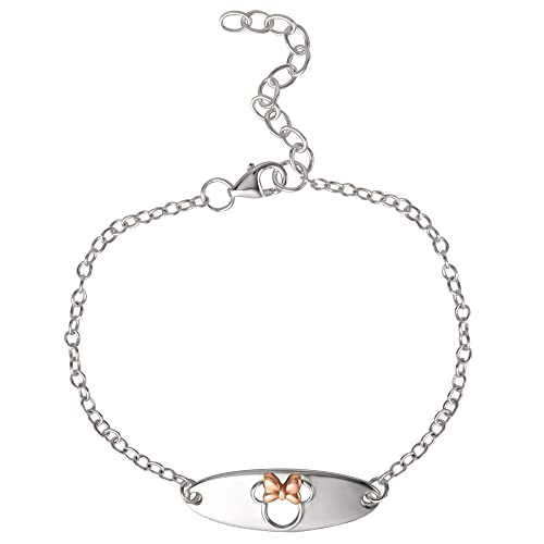 Disney Minnie Mouse Sterling Silver Pink Plated Bracelet, 5.5" + 1" Extender, Officially Licensed4