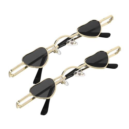 Ciieeo 2pcs Mini Hip Hop Sunglasses Trendy Women's Fashion Stylish Small Frame Uv Glasses