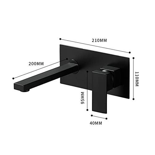 Robinet de salle de bain mural noir pour un évier moderne chaud et froid - 3