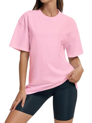 Women Oversized T Shirts Summer Casual Crewneck Short Sleeve Basic Tops Cotton Loose Fit Clothes