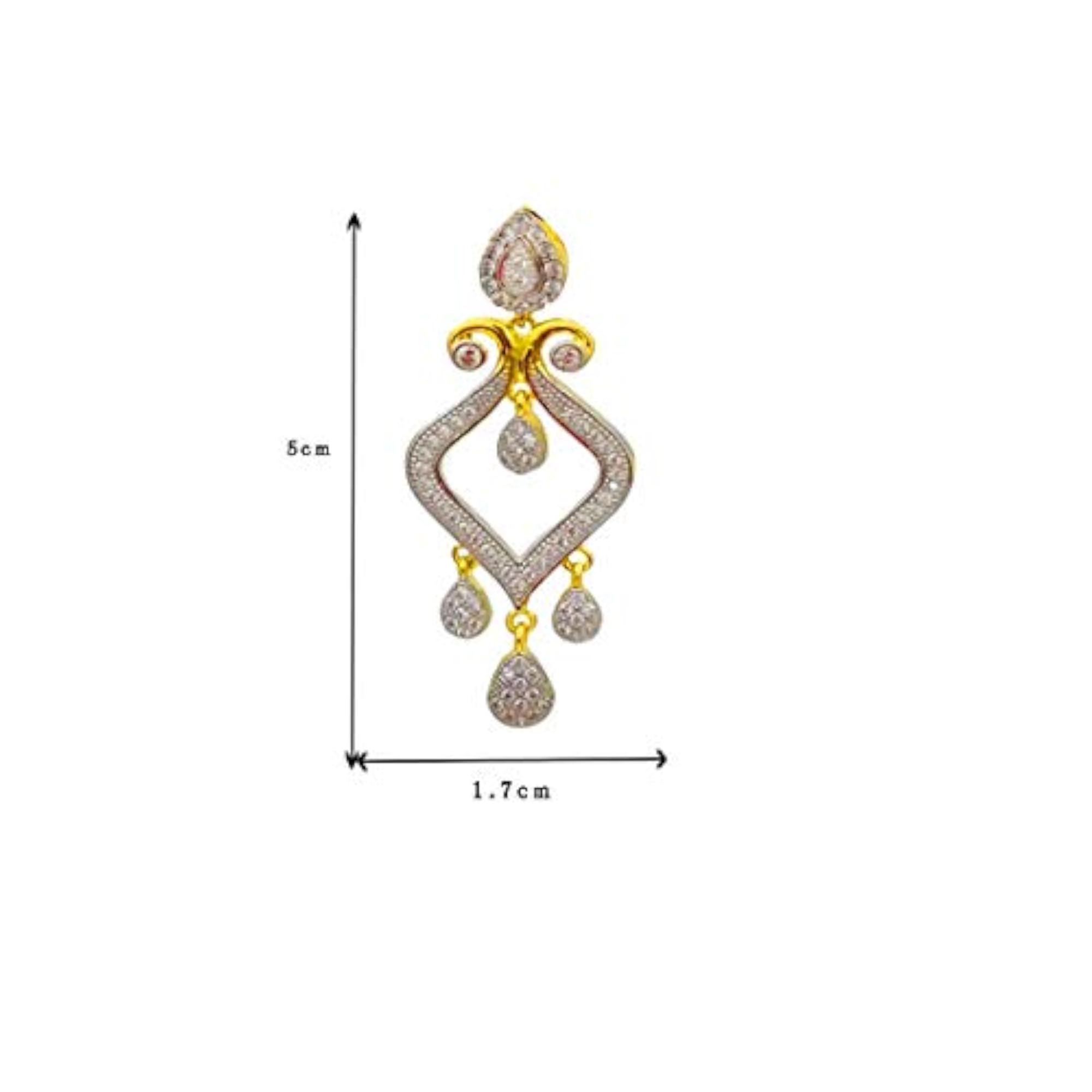 Women's American Diamond CZ Studded 18K Plated Earrings