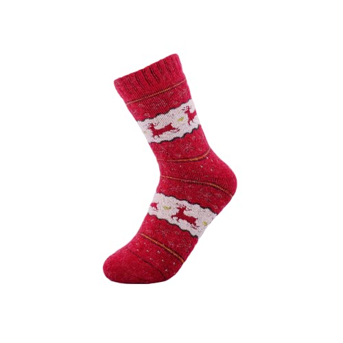Image of JOYCA & CO. 3-5 Pairs Womens Multicolor Fashion Warm Wool Cotton Thick Winter Crew Socks