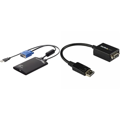 Image of StarTech.com Crash Cart Adapter 1920x1200 Portable Laptop USB 2.0 to KVM Console + DisplayPort to VGA Adapter 1080p DP to VGA Converter