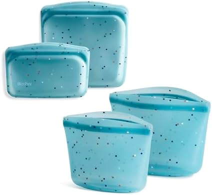 Stasher Premium Silicone Reusable Food Storage Bags, 4-Pack, Sea ...