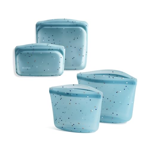 Stasher Premium Silicone Reusable Food Storage Bags, 4-Pack, Sea ...