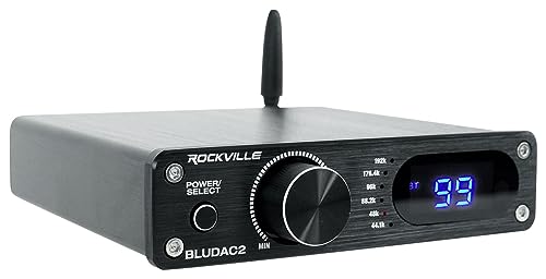 Image of Rockville Bundle: Pair LUX Stealth D4 Motorized Dual 4 inch Ceiling /Wall Speakers Bundle with BLUDAC2B Hi-Res 192K Amplifier, CL16-100-2 CL2 Rated 100' 16AWG Speaker Wire (3 Items)