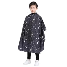 PERFEHAIR Kids Haircut Barber Cape Cover for Hair Cutting,Styling and Shampoo, for Boys - Black Space Printing