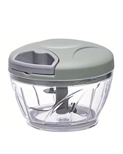 Processador Manual de Alimentos Cortador e Triturador para Legumes e Vegetais Recipiente Transparent