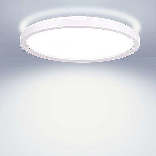 Maxkomfort Lucky LED Deckenleuchte 18W Ultra Flach Ø29cm 2400lm 4000K Neutralweiß Rund & Eckig Deckenlampe für Flur Küche Büro Weiß 230V
