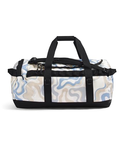 Image of THE NORTH FACE Base Camp Duffel-M, White Dune Wavy Lines Print /TNF Black, One Size
