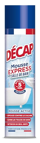 Décap | Mousse express Salle de Bain | Baignoire, Douche, Lavabo, Robinetterie, Carrelage | Action rapide en 5 minutes | Efficace contre le calcaire |...